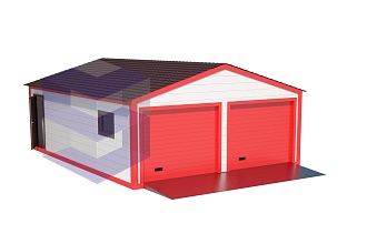 Модульный гараж с двускатной крышей МГ-7